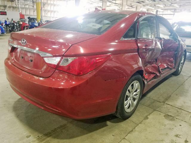 5NPEB4AC5CH367564 - 2012 HYUNDAI SONATA GLS RED photo 4