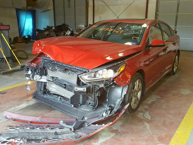 5NPE34AF3JH692539 - 2018 HYUNDAI SONATA SPO RED photo 2