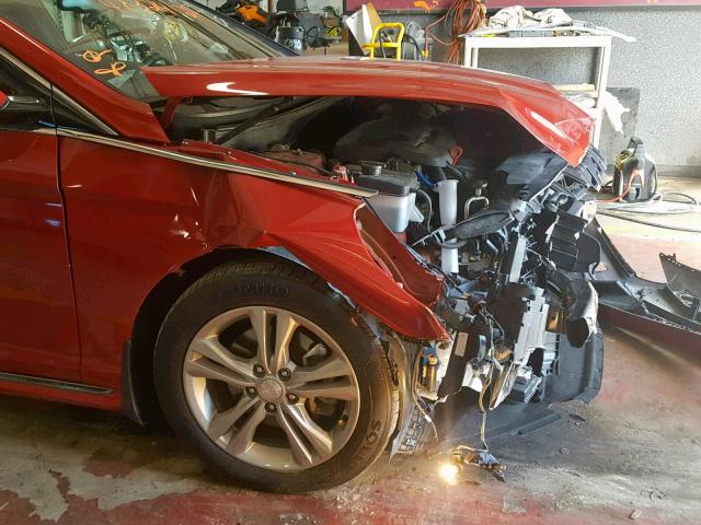 5NPE34AF3JH692539 - 2018 HYUNDAI SONATA SPO RED photo 9