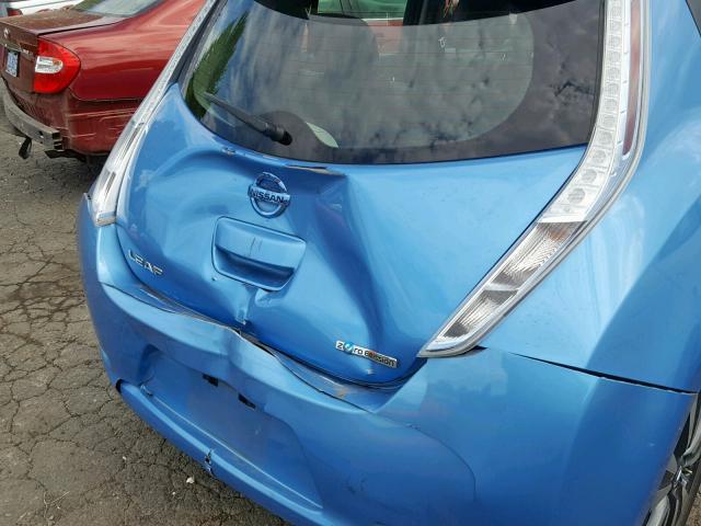 1N4AZ0CP7DC407682 - 2013 NISSAN LEAF S BLUE photo 9