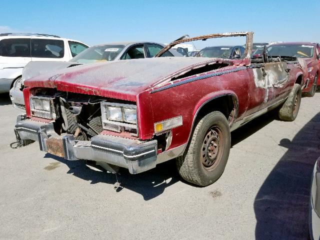 1G6AL6785EE647713 - 1984 CADILLAC ELDORADO B BURGUNDY photo 2