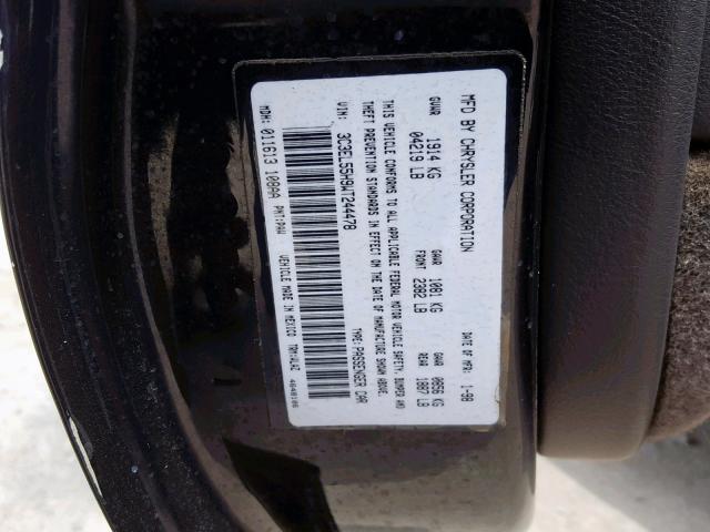 3C3EL55H9WT244478 - 1998 CHRYSLER SEBRING JX BLACK photo 10