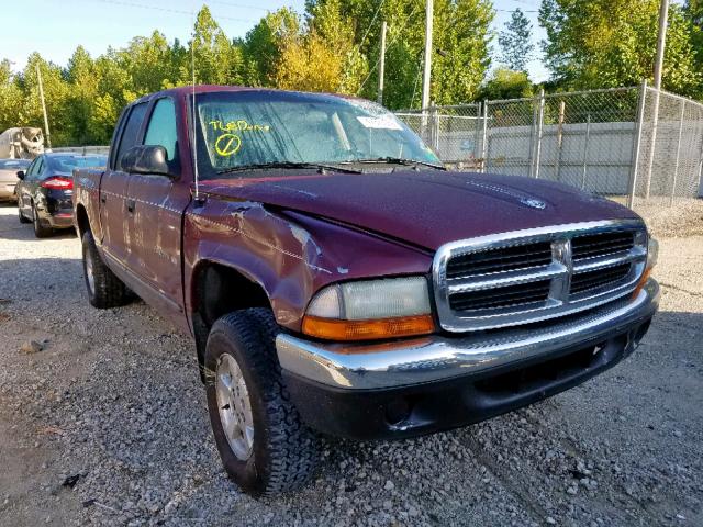 1B7HG48N72S539406 - 2002 DODGE DAKOTA QUA MAROON photo 1