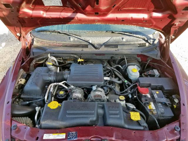 1B7HG48N72S539406 - 2002 DODGE DAKOTA QUA MAROON photo 7