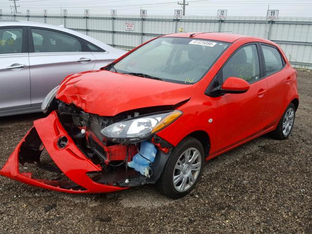 JM1DE1KY6C0151327 - 2012 MAZDA MAZDA2 RED photo 2