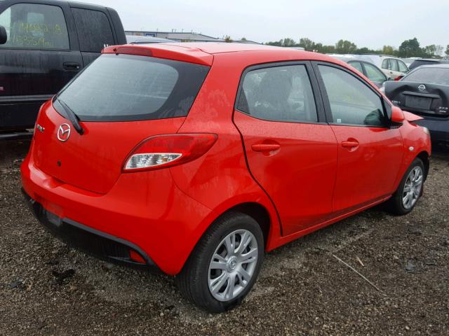 JM1DE1KY6C0151327 - 2012 MAZDA MAZDA2 RED photo 4