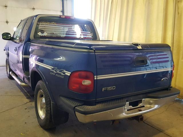 1FTDX08WXVKD57106 - 1997 FORD F150 BLUE photo 3