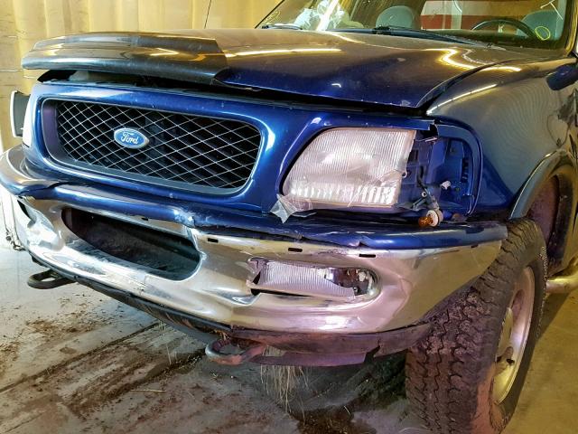 1FTDX08WXVKD57106 - 1997 FORD F150 BLUE photo 9