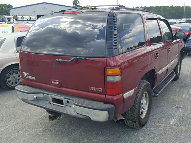 1GKEK13Z92J202143 - 2002 GMC YUKON MAROON photo 4