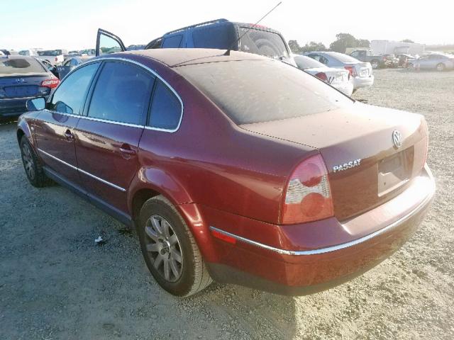 WVWPD63B83P286288 - 2003 VOLKSWAGEN PASSAT GLS RED photo 3