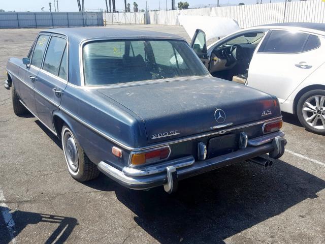 000000280SE008184 - 1972 MERCEDES-BENZ 280 SE BLUE photo 3