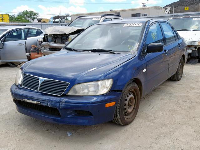 JA3AJ26E02U055932 - 2002 MITSUBISHI LANCER ES BLUE photo 2