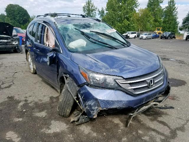 2HKRM4H74DH639303 - 2013 HONDA CR-V EXL BLUE photo 1