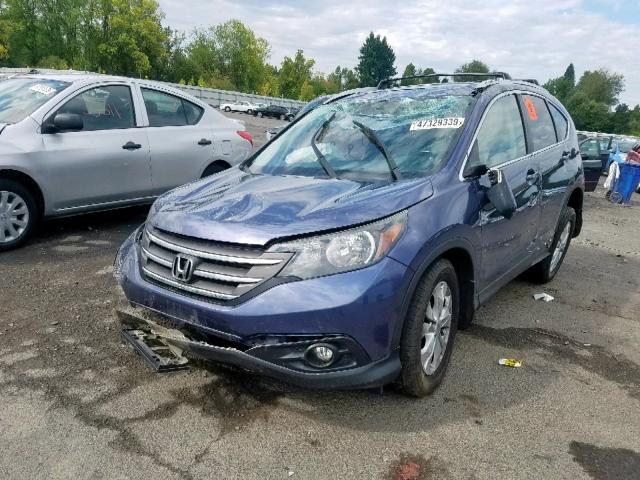 2HKRM4H74DH639303 - 2013 HONDA CR-V EXL BLUE photo 2