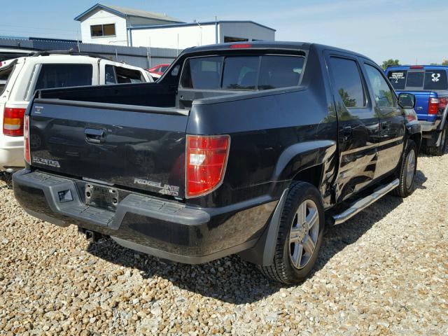 5FPYK1F54AB002625 - 2010 HONDA RIDGELINE BLACK photo 4