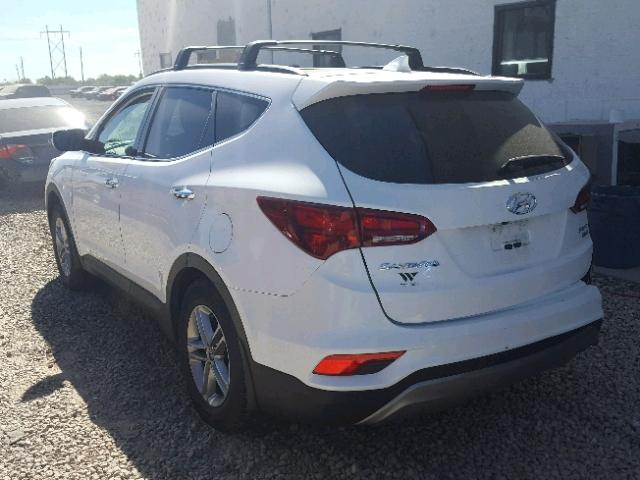 5XYZUDLB8JG514724 - 2018 HYUNDAI SANTA FE S WHITE photo 3