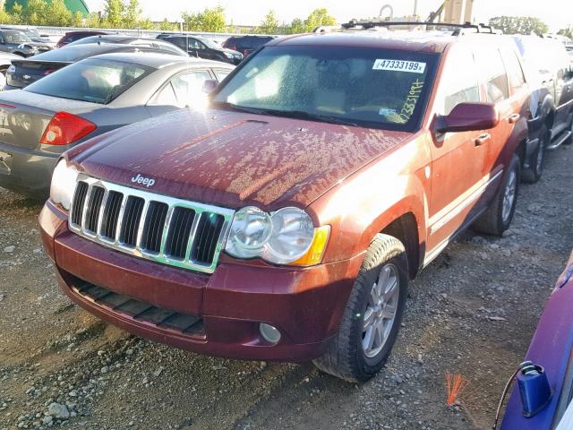 1J8HR58N98C231665 - 2008 JEEP GRAND CHER BURGUNDY photo 2