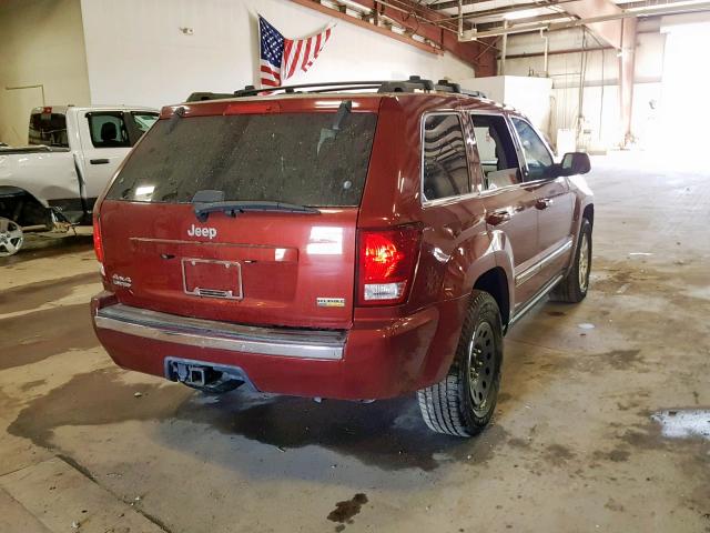 1J8HR58N98C231665 - 2008 JEEP GRAND CHER BURGUNDY photo 4