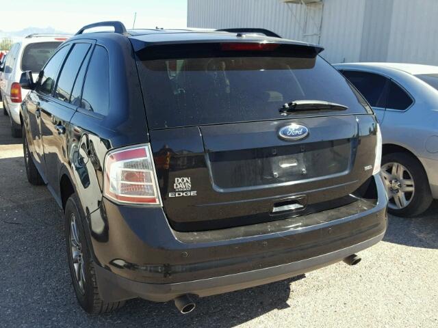 2FMDK38C68BA78185 - 2008 FORD EDGE SEL BLACK photo 3