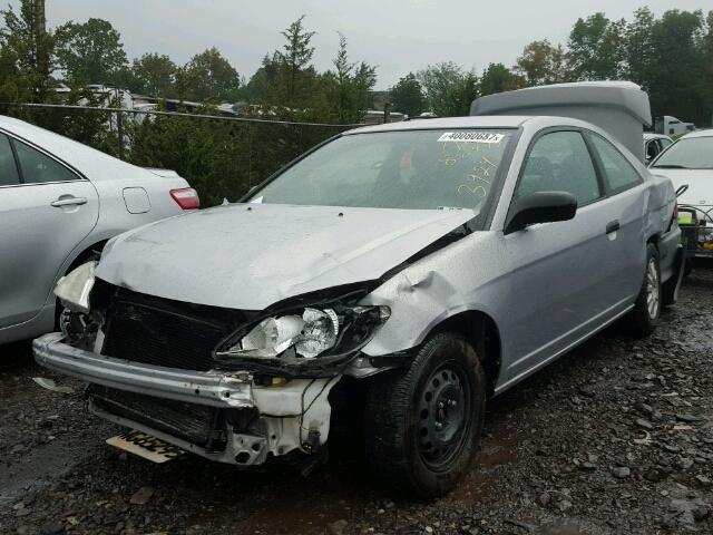 1HGEM22765L053924 - 2005 HONDA CIVIC HX SILVER photo 2