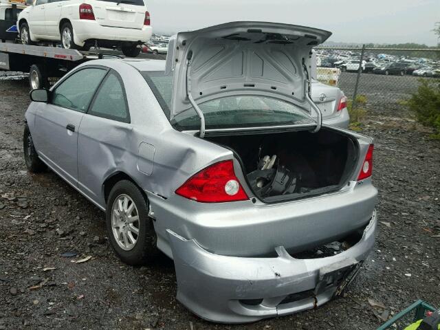 1HGEM22765L053924 - 2005 HONDA CIVIC HX SILVER photo 3