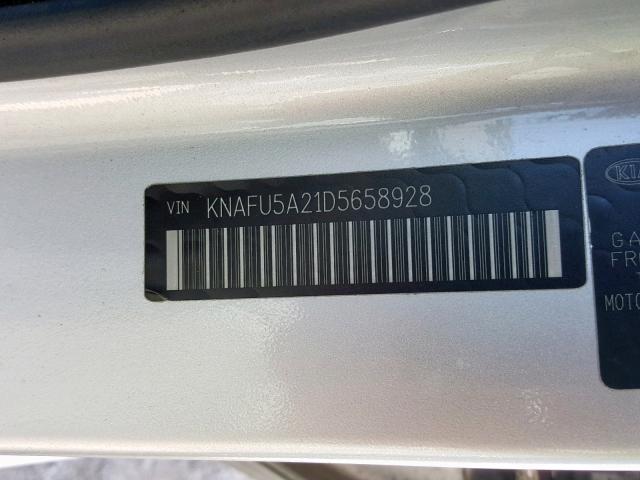 KNAFU5A21D5658928 - 2013 KIA FORTE EX SILVER photo 10