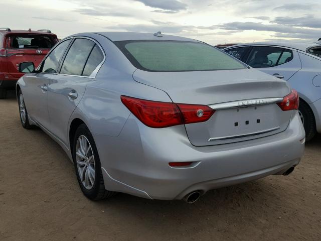 JN1BV7ARXEM701471 - 2014 INFINITI Q50 BASE SILVER photo 3