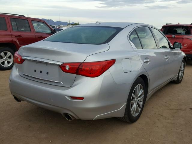 JN1BV7ARXEM701471 - 2014 INFINITI Q50 BASE SILVER photo 4