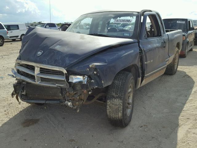 1B7GL22X91S158743 - 2001 DODGE DAKOTA BLUE photo 2