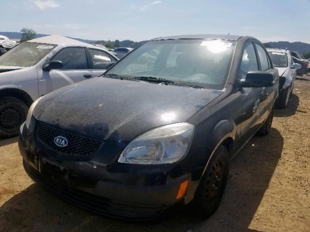 KNADE123466114702 - 2006 KIA RIO BLACK photo 2