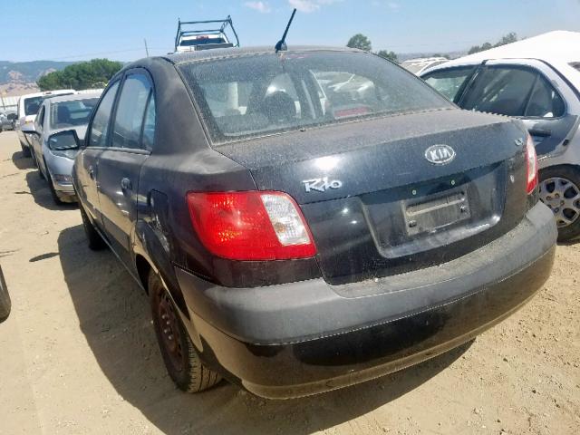 KNADE123466114702 - 2006 KIA RIO BLACK photo 3