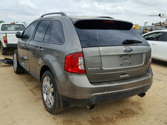 2FMDK3JC5DBA68087 - 2013 FORD EDGE SEL GRAY photo 3