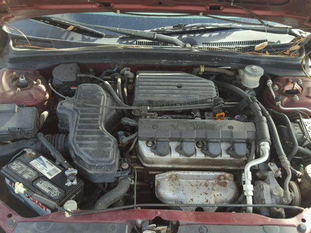 1HGES26742L070197 - 2002 HONDA CIVIC EX MAROON photo 7