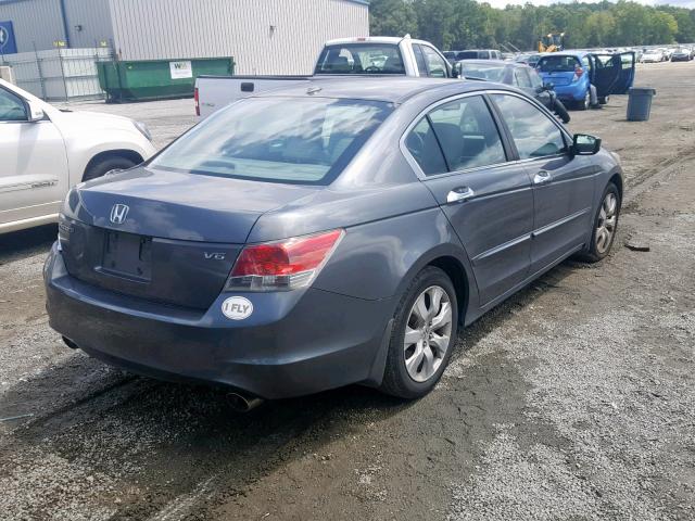 1HGCP36858A012658 - 2008 HONDA ACCORD EXL GRAY photo 4