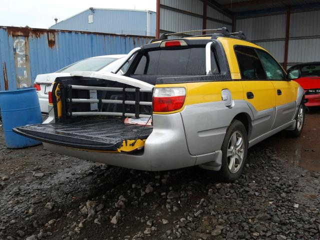 4S4BT62C936111475 - 2003 SUBARU BAJA SPORT YELLOW photo 4