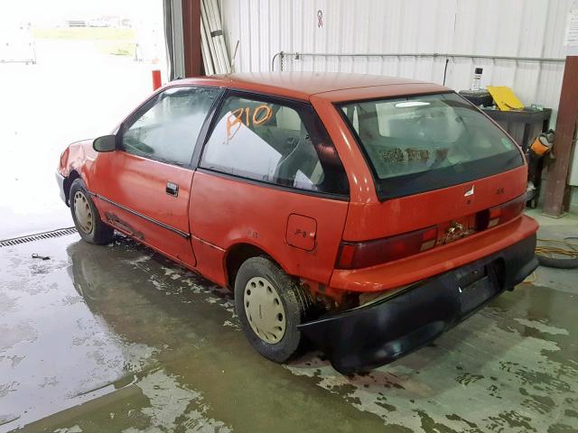 2C1MR2469P6762761 - 1993 GEO METRO RED photo 3