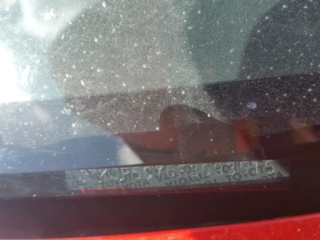 JTKJF5C70F3093515 - 2015 TOYOTA SCION TC წითელი ფოტო 10