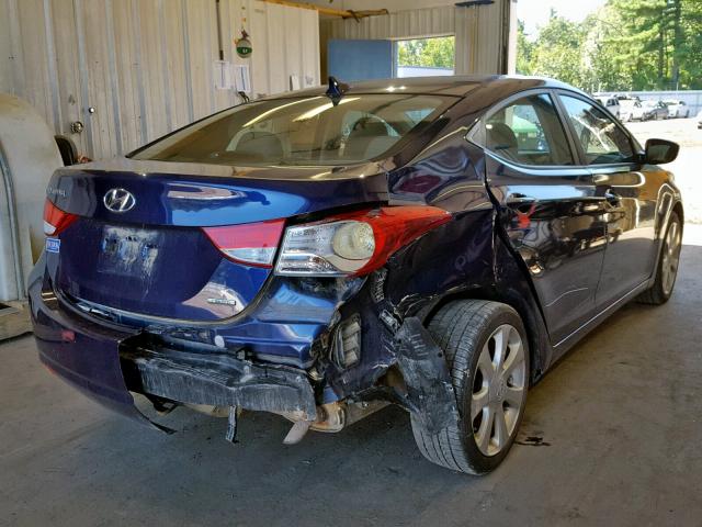 5NPDH4AE3BH053308 - 2011 HYUNDAI ELANTRA GL BLUE photo 4