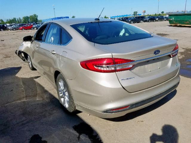 3FA6P0HD5HR365773 - 2017 FORD FUSION SE BEIGE photo 3