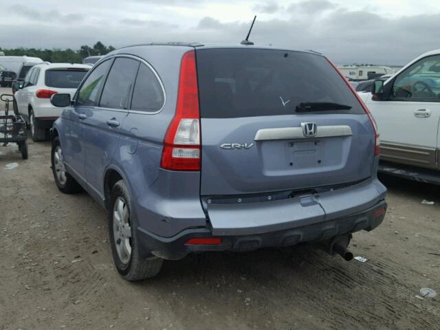 JHLRE38798C054292 - 2008 HONDA CR-V EXL BLUE photo 3