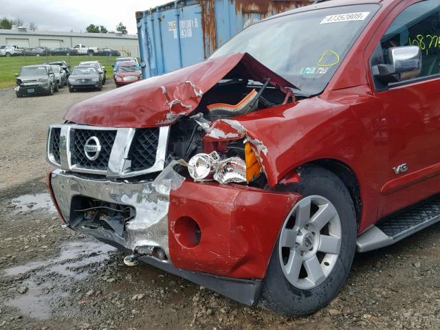 5N1AA08B55N705857 - 2005 NISSAN ARMADA SE RED photo 9