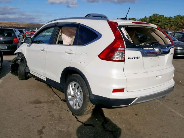 5J6RM4H78GL009570 - 2016 HONDA CR-V EXL WHITE photo 3