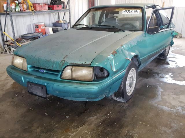 1FACP40M7NF137899 - 1992 FORD MUSTANG LX GREEN photo 2
