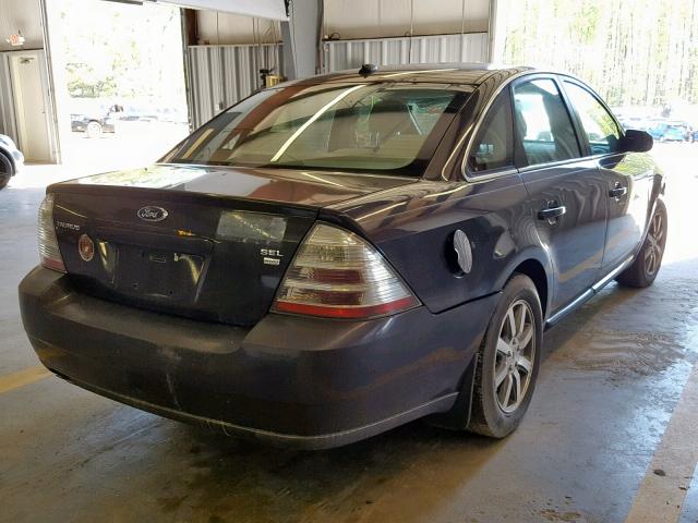 1FAHP27W68G124819 - 2008 FORD TAURUS SEL BLACK photo 4