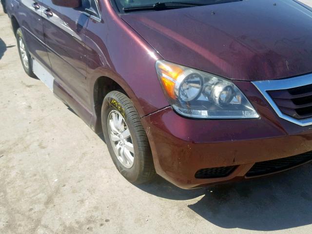 5FNRL38469B000378 - 2009 HONDA ODYSSEY EX PURPLE photo 9