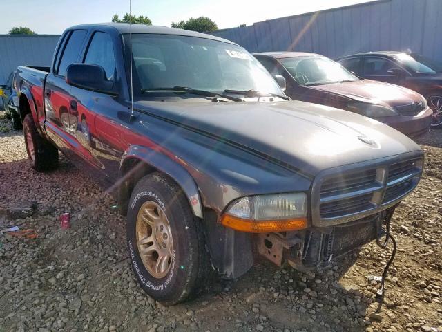 1B7HG38N22S552994 - 2002 DODGE DAKOTA QUA GRAY photo 1