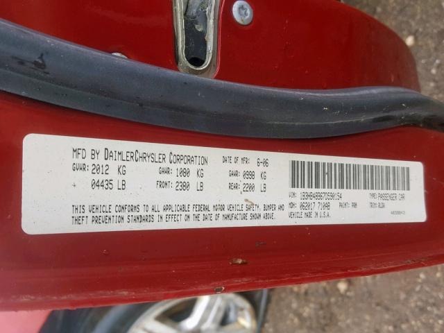 1B3HB48B67D590154 - 2007 DODGE CALIBER SX RED photo 10