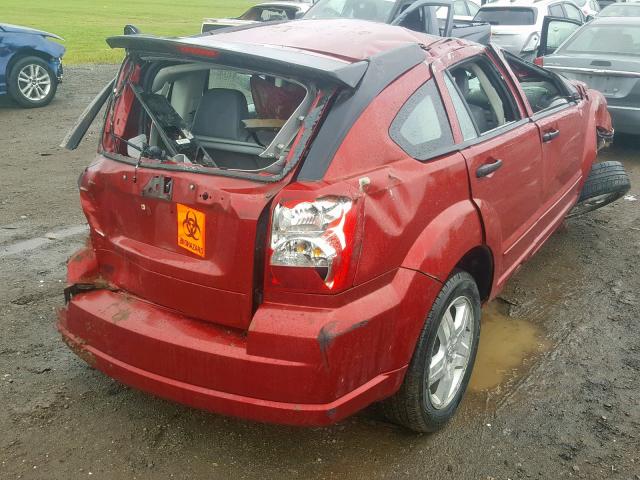 1B3HB48B67D590154 - 2007 DODGE CALIBER SX RED photo 4