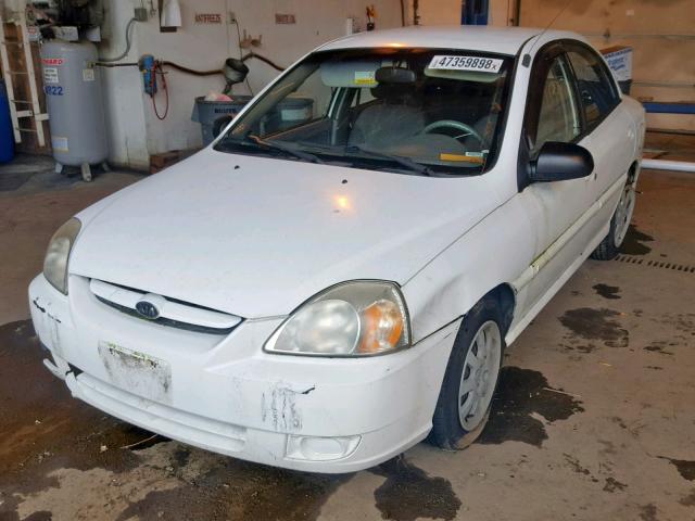 KNADC125656366862 - 2005 KIA RIO WHITE photo 2