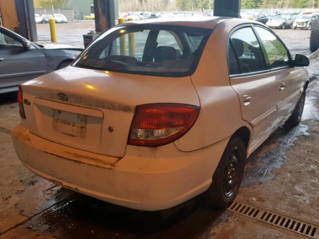 KNADC125656366862 - 2005 KIA RIO WHITE photo 4